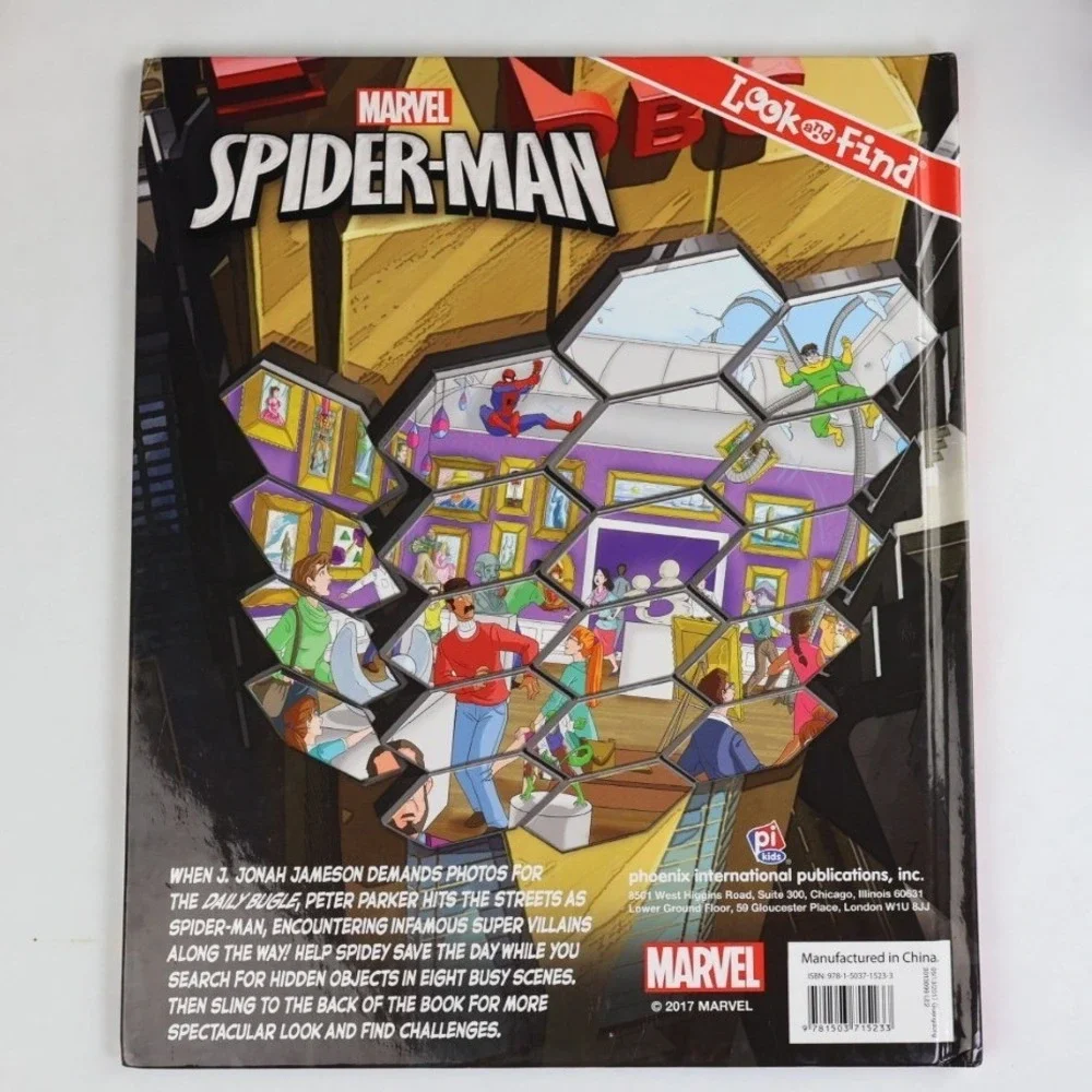 Marvel Spider-Man Look and Find Hardcover Activity Book 2017 PI Kids Hidden Obje